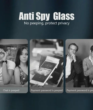 3x Privacy Screenprotector Anti-Spy Glas voor iPhone 11 t/m 17 Pro Max, Mini, Plus