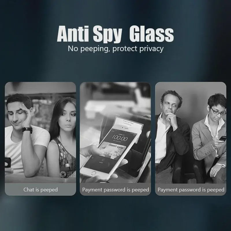 3x Privacy Screenprotector Anti-Spy Glas voor iPhone 11 t/m 17 Pro Max, Mini, Plus