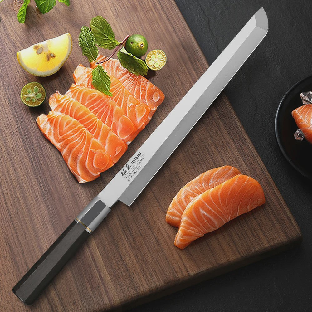 Turwho Japans Sashimi Mes 270mm - Professioneel Vis & Vlees Snijmes van X9Cr18Mov Staal