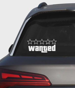 Wanted Vinyl Sticker Set - GTA Stijl Decals voor Auto, Motor & Laptop