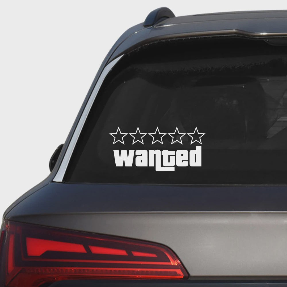 Wanted Vinyl Sticker Set - GTA Stijl Decals voor Auto, Motor & Laptop