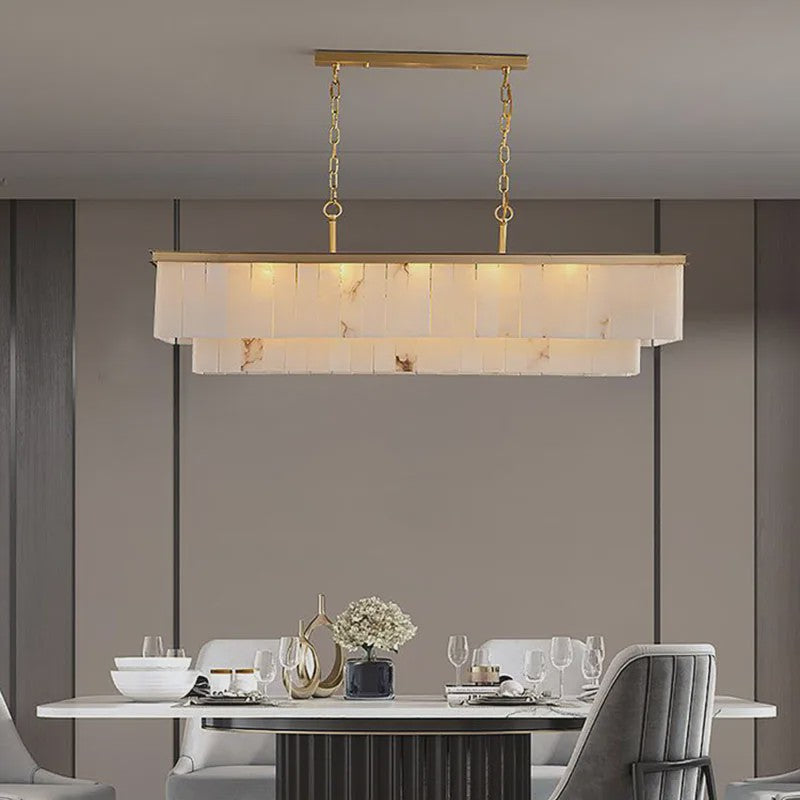 Luxe Marmer LED Kroonluchter Goud/Chroom - Dimbaar