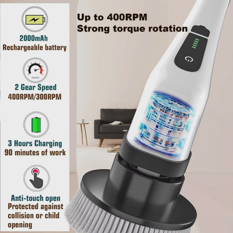 Draadloze Elektrische Spin Scrubber: Multifunctionele Schoonmaakborstel voor Huis en Auto