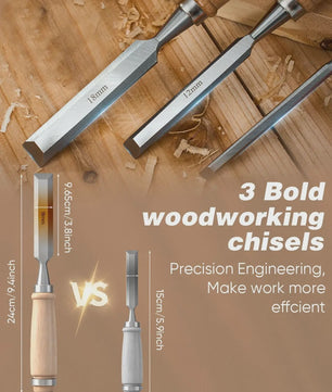 Compleet Houtsnijgereedschap Set (25 Delig) - Ideaal voor Beginners en Hobbyisten