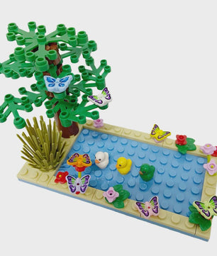 Bouwstenen Dierenpark Scene - Katten, Honden, Vogels, Varkens & Meer - DIY Speelgoed Bakstenen
