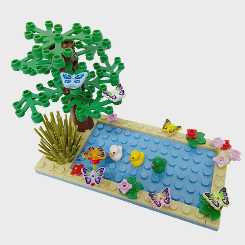 Bouwstenen Dierenpark Scene - Katten, Honden, Vogels, Varkens & Meer - DIY Speelgoed Bakstenen