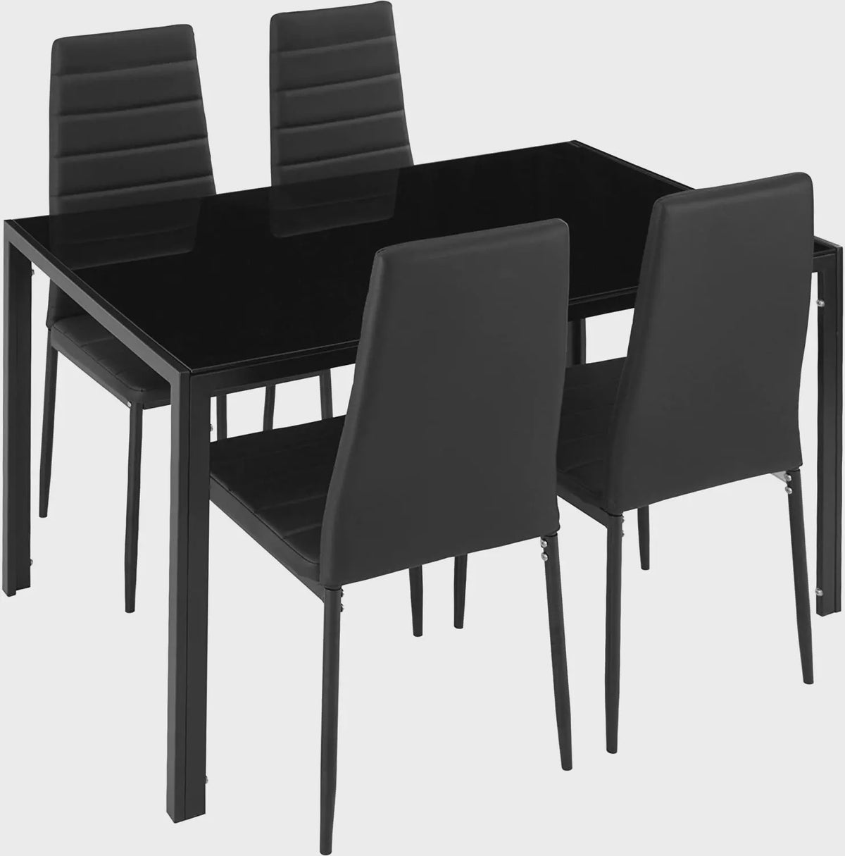 Set van 4 Eetkamerstoelen - Gestoffeerd PU Leer met Metalen Poten