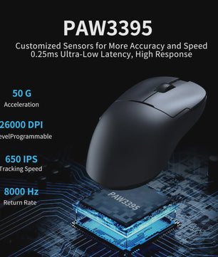 Ajazz AJ159 Pro Draadloze Gaming Muis - PAW3395 Sensor, 26K DPI, Tri-Mode Connectiviteit