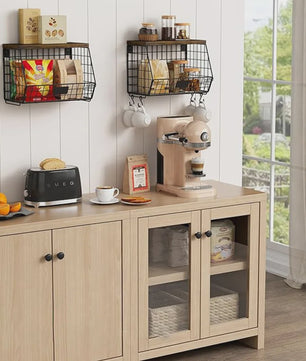 Set van 2 Opbergmanden met Deksel - Stijlvol en Praktisch voor Keuken, Kantoor & Badkamer