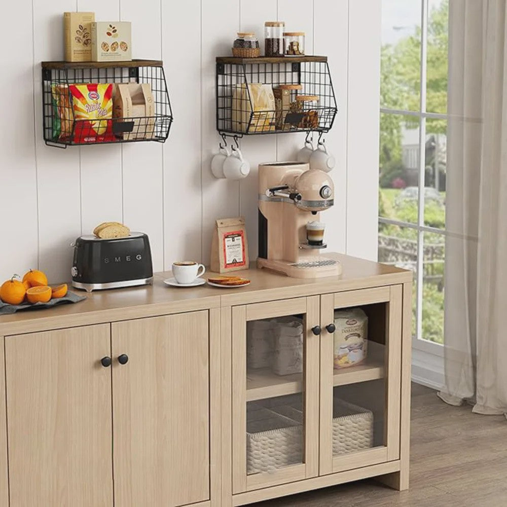 Set van 2 Opbergmanden met Deksel - Stijlvol en Praktisch voor Keuken, Kantoor & Badkamer