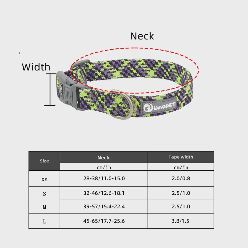 Verstelbare Hondenhalsband - Reflecterend Nylon, Ademend & Duurzaam voor Middelgrote tot Grote Honden