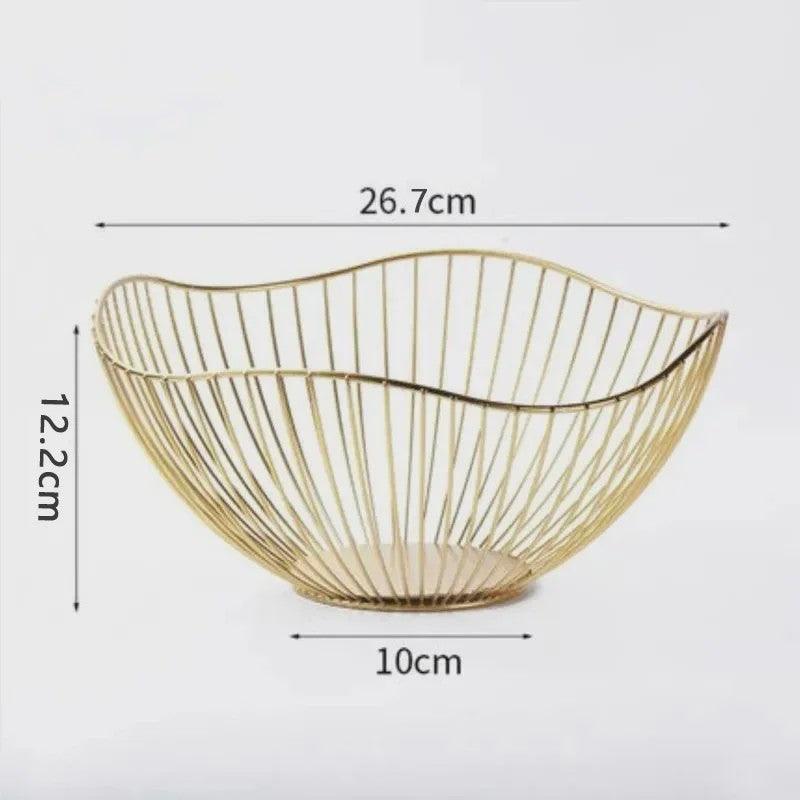 Stijlvolle Metalen Fruitmand - Nordic Design Opbergmand voor Snacks, Brood of Cosmetica
