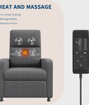 Elektrische Relaxfauteuil met Verwarmings- en Massagefunctie, USB-poort en Zijvakken