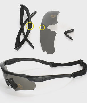 Tactische Bril Set - Airsoft, Motor, Outdoor - 3 Lenzen & Beschermhoes