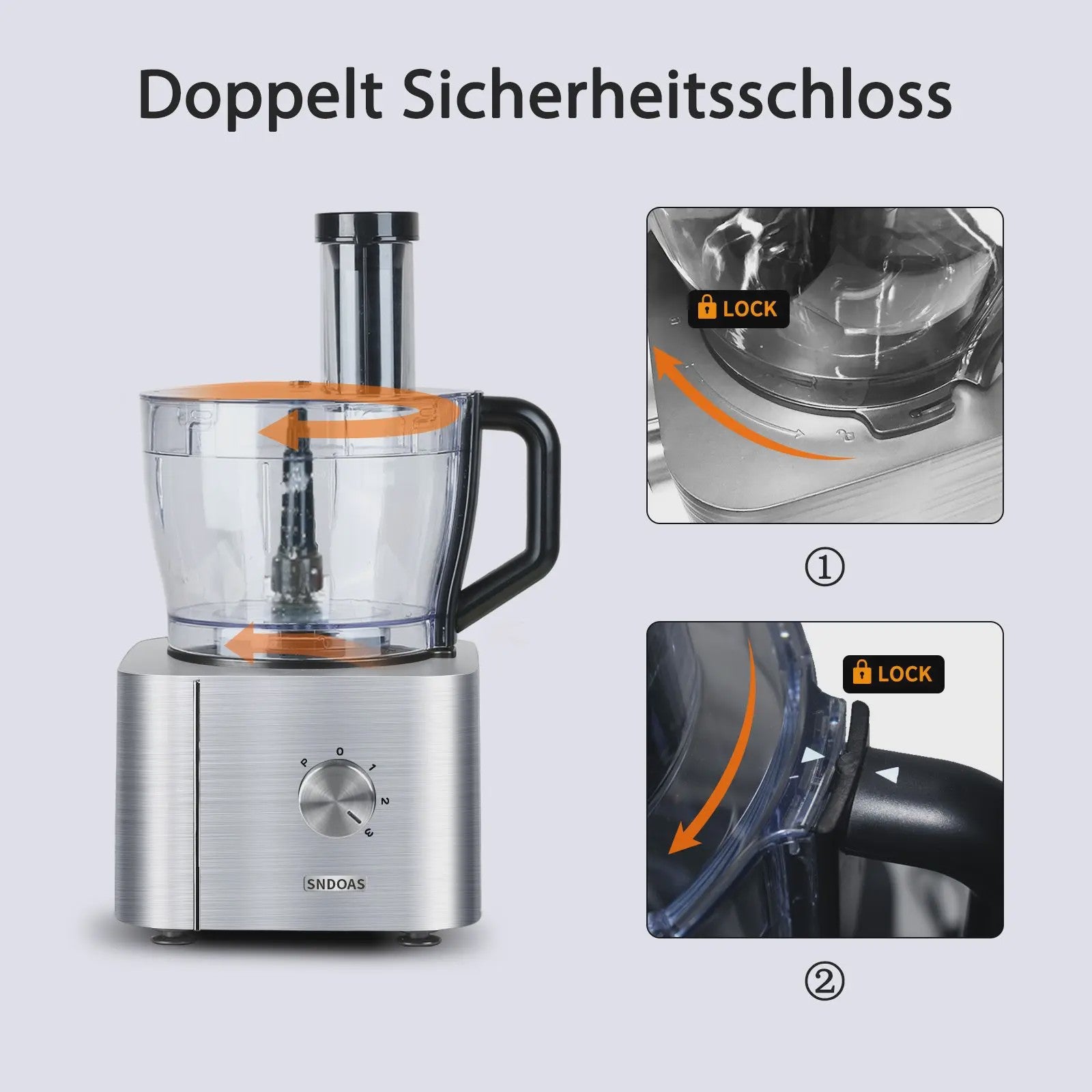 11-in-1 Keukenmachine 1100W met 3.2L Kom & 1.5L Blender - Compact Zilver