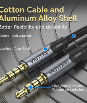 Vention 3.5mm Jack Audio Kabel - Male naar Male Aux Kabel voor Telefoon, Auto, Koptelefoon & Speaker