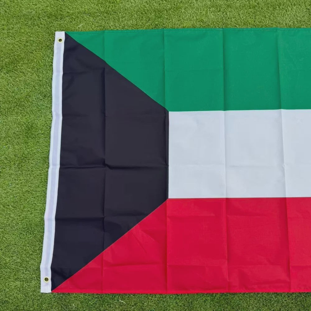 Kuwait Vlag 150x90cm - Duurzaam Polyester, Binnen & Buiten