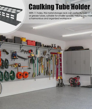 Wandmontage Kit Tube Houder voor 11 Tubes - Ruimtebesparende Werkplaats Organisatie