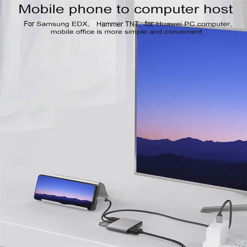 4-in-1 USB-C Hub Docking Station met 4K@60Hz HDMI, PD 100W en USB 3.0