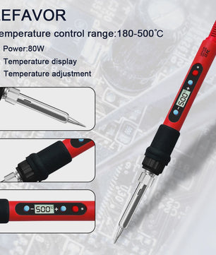 80W LCD Soldeerbout Kit met Instelbare Temperatuur en Keramische Heater