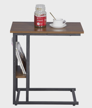 C-vormige bijzettafel met opbergvak - Metaal & MDF