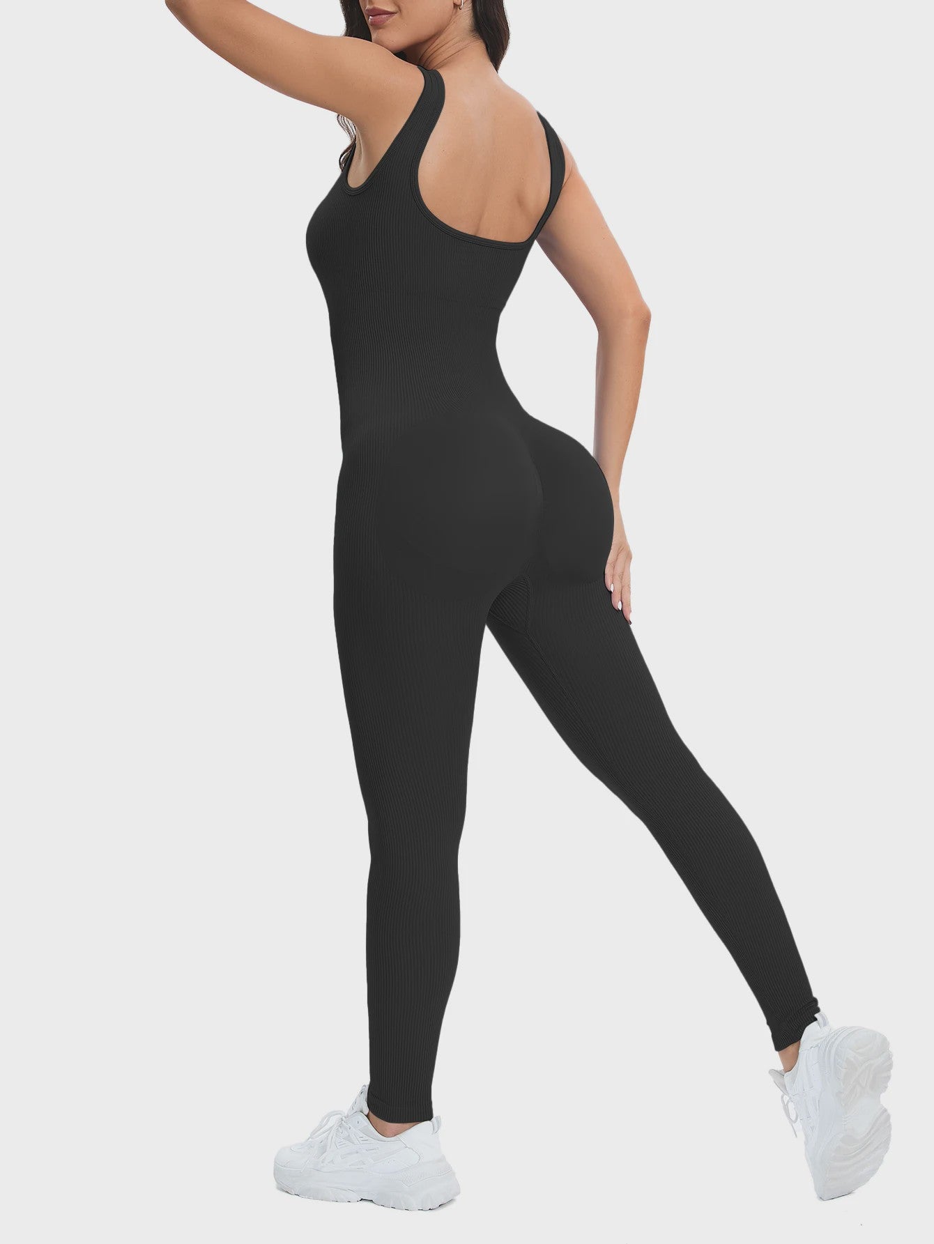 Naadloze Ribbed Jumpsuit voor Dames - Perfect voor Yoga & Workout