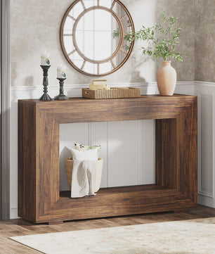 47 Inch Console Tafel met Opbergruimte - Landelijke en Industriële Stijl voor Hal en Woonkamer