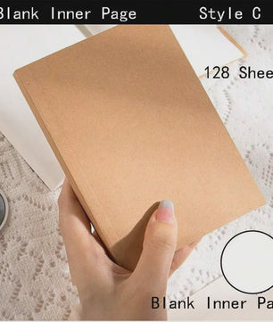 A6 Notitieboekje met Dik Papier - Lijn, Blanco, Grid - Kraft Cover