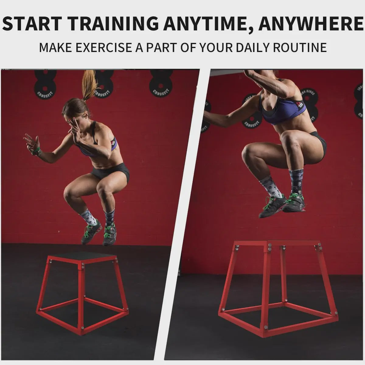 Metalen Plyo Box Springbox - Antislip Top - 12, 18, 24, 30 Inch - Home Gym Training