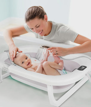 Opvouwbaar Babybadje met Thermometer & Badmat - 0-36 Maanden