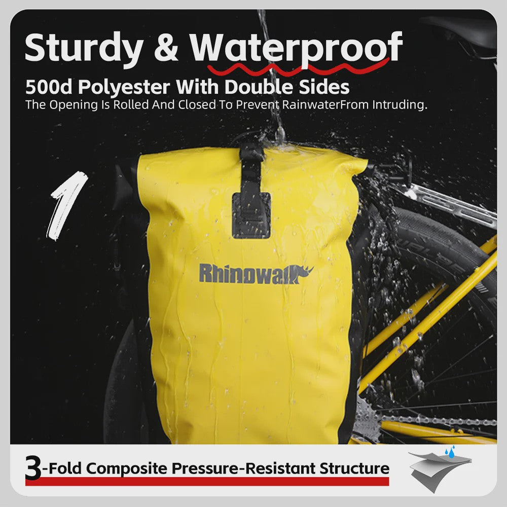 Rhinowalk Waterdichte Fietstas 27L - Snelkoppeling Achterdrager Tas voor Bikepacking