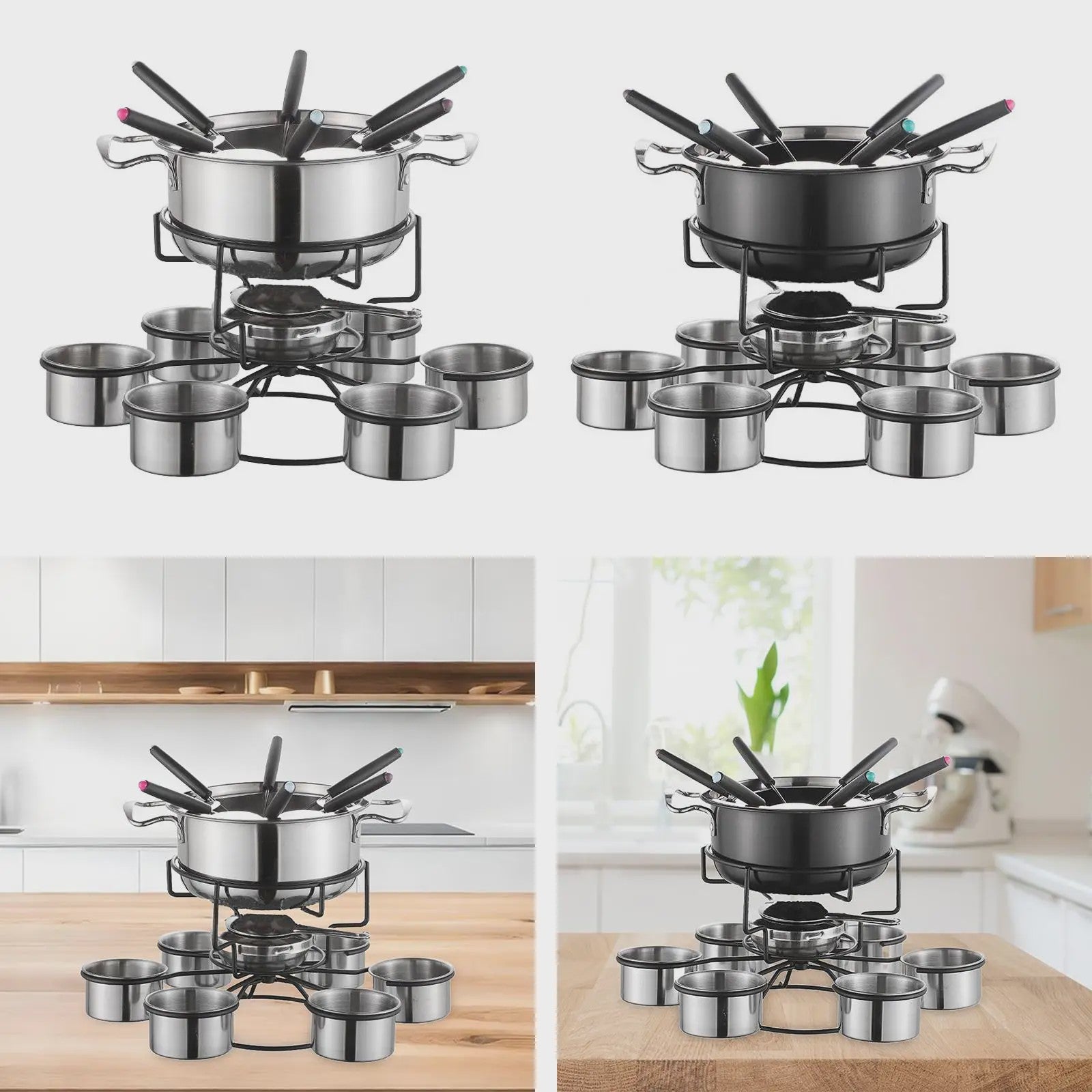 RVS Fondue Set met Kookstel - Ideaal voor Feestdagen, Kamperen en Buiten