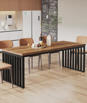 Industriële Eettafel 180 cm - Hout & Metaal - Geschikt voor 4-6 Personen