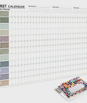 2027 Jaarplanner Kalender - Creatieve Wandkalender & Planner met Stickers