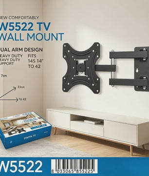 WETECH W5522 TV Wandsteun - Volledig Beweegbaar voor 14-42 Inch TV's, Max 50kg, VESA 50-100