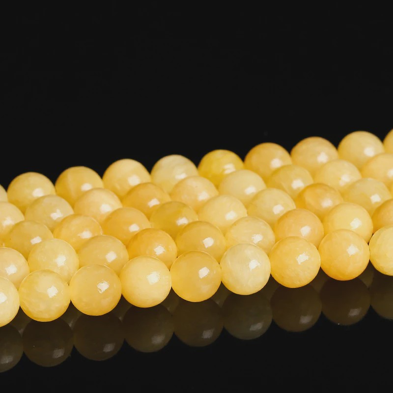 Natuurstenen Gele Jade Kralen Rond - 4-10mm voor Sieraden Maken