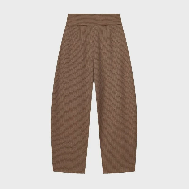 Dames Wide Leg Pantalon met Hoge Taille en Retro Plissé - Casual & Werk