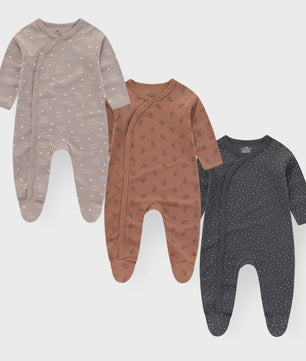 3-Pack Baby Rompers Unisex Katoen - Zacht & Comfortabel voor Pasgeborenen
