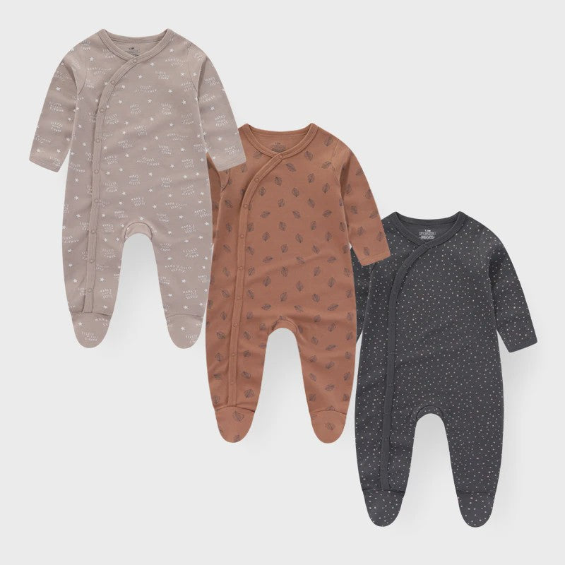 3-Pack Baby Rompers Unisex Katoen - Zacht & Comfortabel voor Pasgeborenen