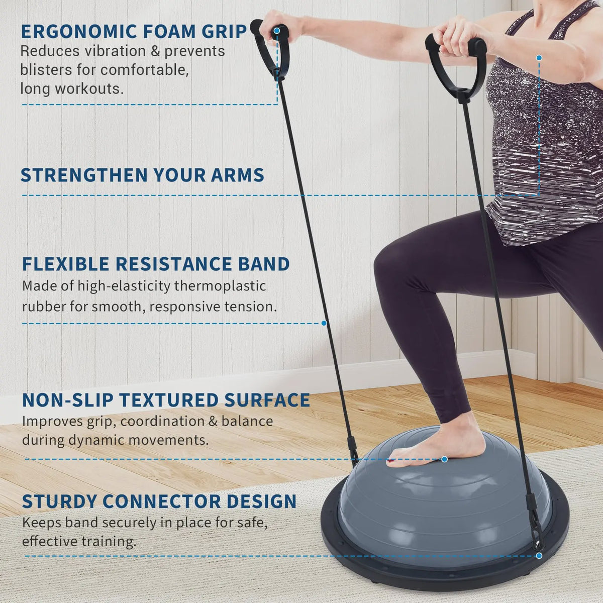 Balance Ball Trainer met Weerstandsbanden en Pomp - Fitness & Stabiliteit