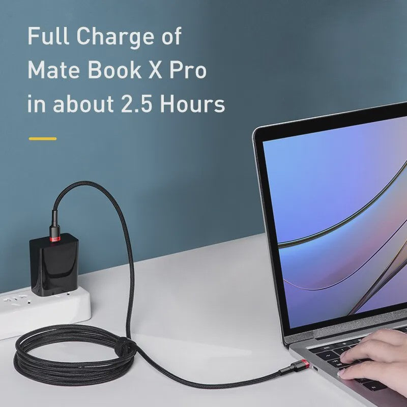 Baseus USB-C naar USB-C Kabel 100W PD Snellader - Geschikt voor iPhone, MacBook, Samsung & Xiaomi
