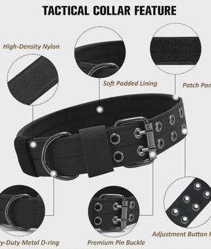 Tactische Hondenhalsband - Duurzaam Nylon Militaire Stijl voor Middelgrote tot Grote Honden
