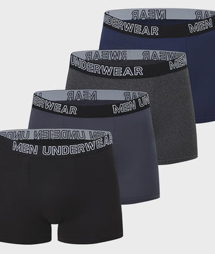 Herenshorts Boxer Briefs 4-Pack - Zwart, Blauw, Grijs - Polyester/Spandex