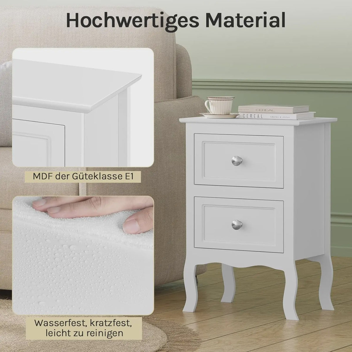 Nachtkastje met 2 Lades - Barok Stijl - Slaapkamer en Woonkamer Meubel