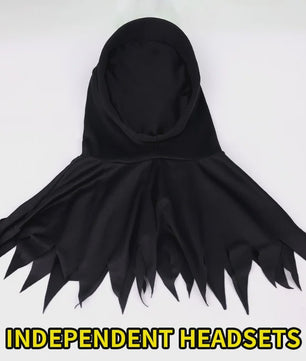 Grim Reaper Doodskostuum met Gloeiende Rode Ogen - Compleet Halloween Outfit