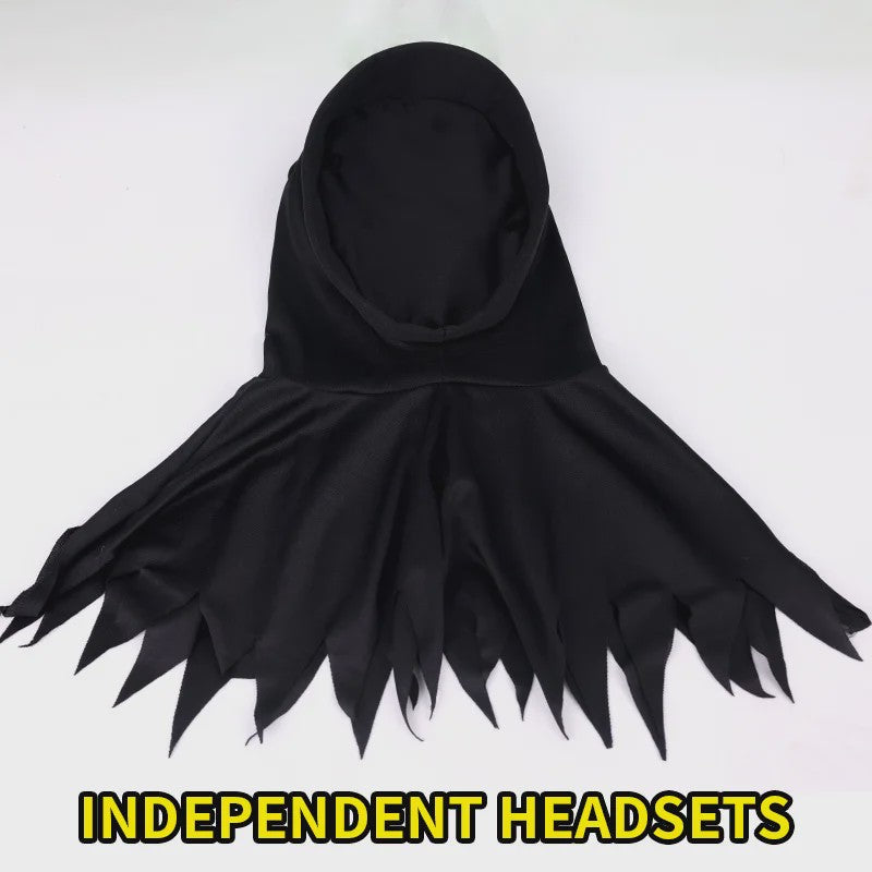 Grim Reaper Doodskostuum met Gloeiende Rode Ogen - Compleet Halloween Outfit