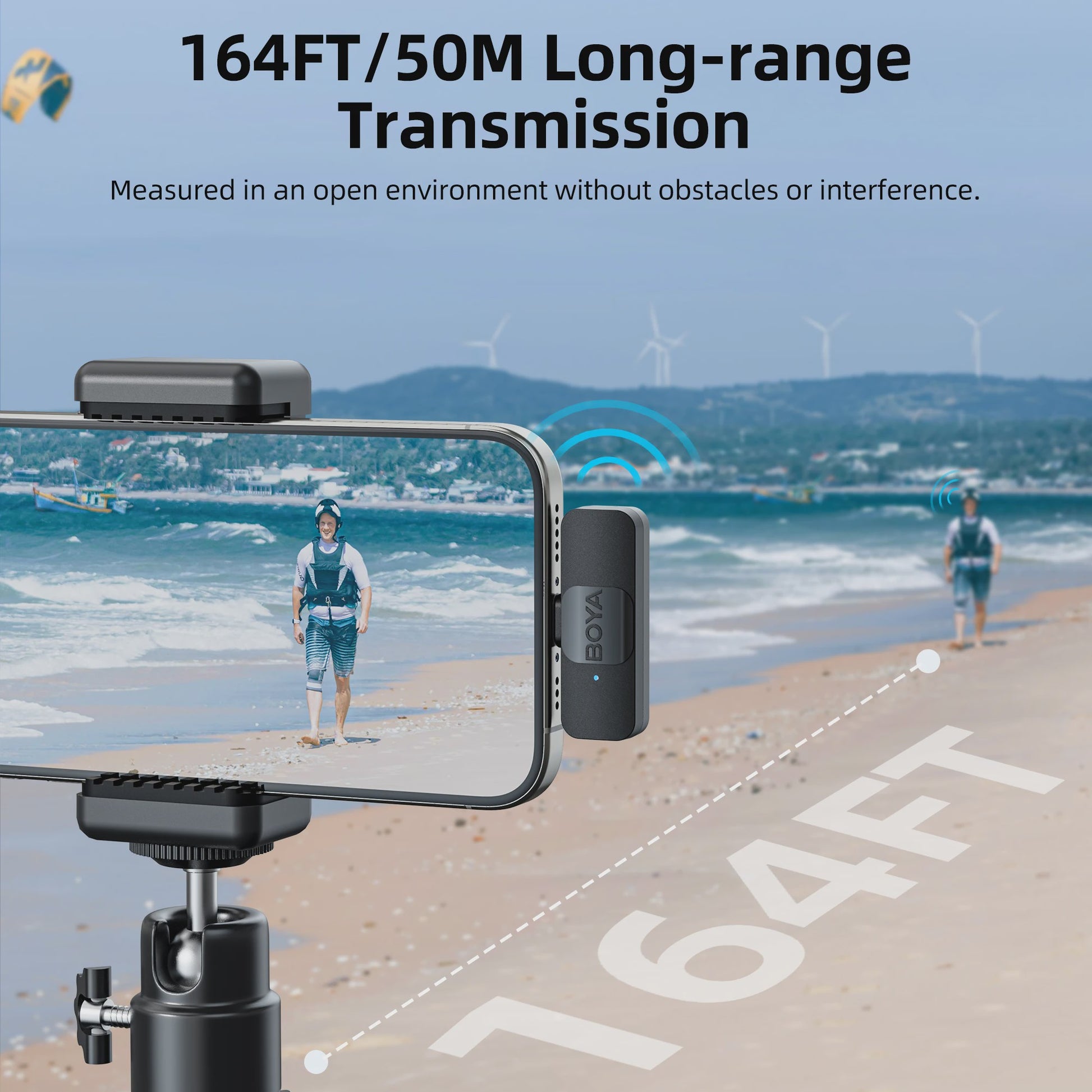 BOYA BY-V Professioneel Draadloos Lavalier Mini Microfoon Systeem voor iPhone & Android