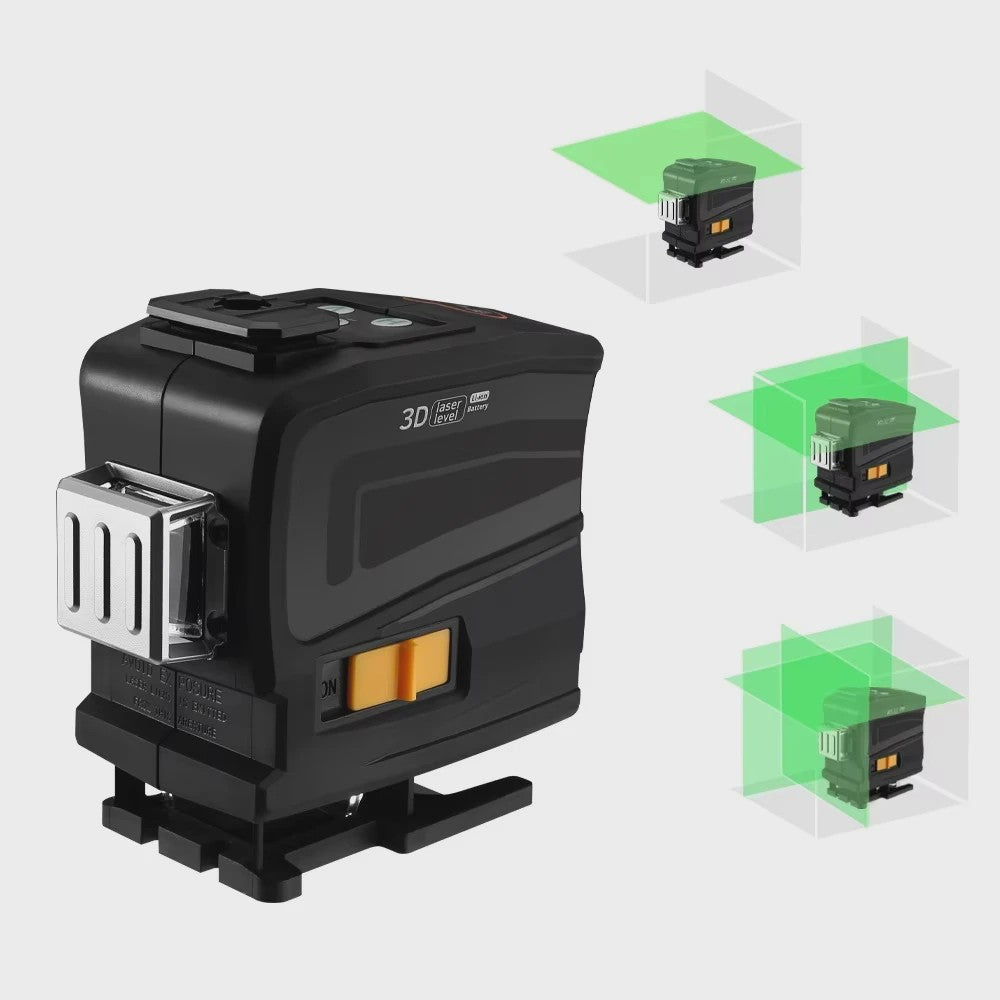 DEKO LL12-GTD 3D Laser Waterpas - 12 Groene Lijnen, Afstandsbediening & Zelfnivellerend