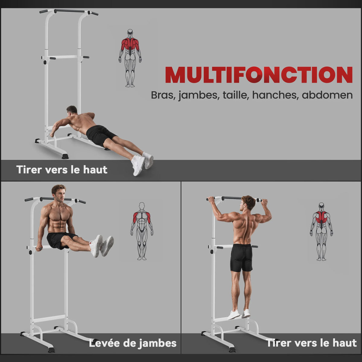Krachtstation Power Tower: Verstelbaar voor Pull-ups, Dips & Bodybuilding Thuis