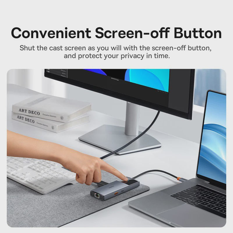 Baseus 6-in-1 USB-C Hub: 4K HDMI, 10Gbps USB 3.2, PD 100W, RJ45 Adapter